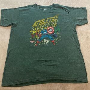 Marvel Oakland A’s Athletics Avengers Shirt XL Green Fanatics MLB